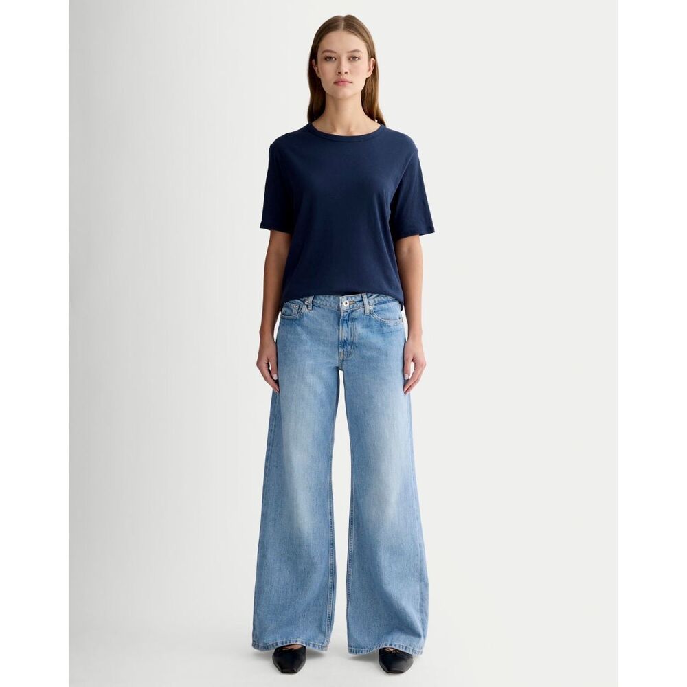 Everlane Navy Air Tee Lightweight Cotton Oversized Short Sleeve S NWT - Picture 3 of 10